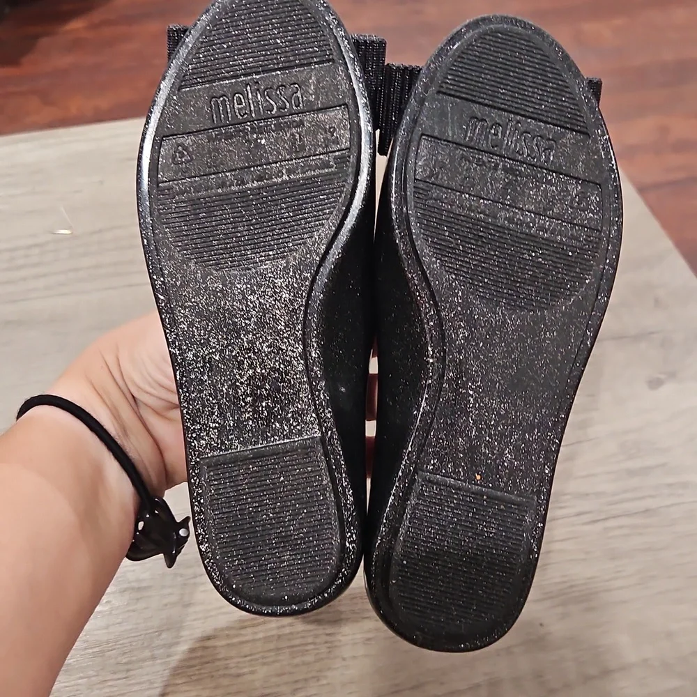 Mel by Melissa Space Love x Jason Wu Black Glitter Ballet Flats Shoes